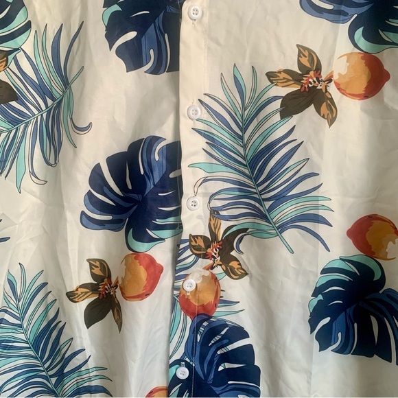 Tropical flower Print Hawaiian  Men's Shirt size XL EUC - Picture 2 of 4